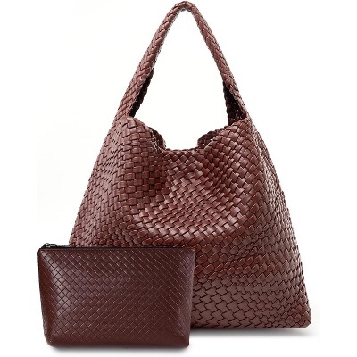 Large Woven Tote Bag for Women Weave Purse Woven Leather Handbag
