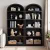 Bookcase 5 Shelf Arched Bookshelf 71.65in Tall Bookcase Farmhouse Display Storage Rack Wooden Bookshelves for Home Office, Living Room - 4 of 4