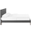 Modway Ruthie Queen Fabric Platform Bed with Round Splayed Legs - Gray - 3 of 4