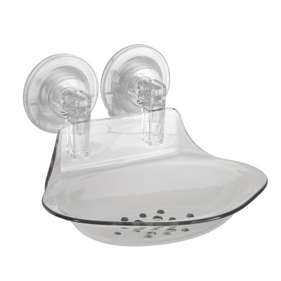 iDesign Black Everett Push Lock Suction Soap Dish