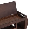 Sapphtopaz Storage Bench Shoe Rack Ottoman with Storage Retro Multifunctional Shoe Organizer with Cushion and Curved Side Panel for Entryway - 2 of 4