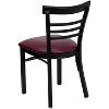 Emma and Oliver 2 Pack Three-Slat Ladder Back Metal Restaurant Chair - 3 of 4
