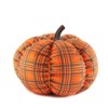 The Lakeside Collection Decorative Harvest Plush Pumpkins - Orange Plaid Medium - 4 of 4