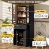 Okak Tall Freestanding Bathroom Cabinet with Glass Doors & Drawers,Floor Storage Cabinet Unit for Bathroom,Kitchen - 4 of 4
