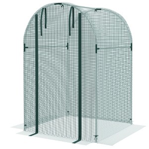 Galvanized Steel Crop Cage, Plant Protection Tent with Zippered Door, 4' x 4' - 1 of 4