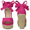 Perphy Women's Platform Espadrilles Open Toe Ankle Tie Wedges Sandals - 2 of 4