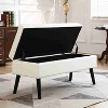 CAVINAS Storage Bench for Bedroom,Linen Fabric Storage Ottoman Bench with Tufted Top and Wood Legs for Living Room,Bedroom - 4 of 4