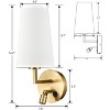 Claxy Brass Wall Sconce Set of 2 Fabric Wall Lamp with USB Port and Switch - 3 of 4