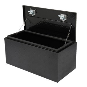 SEVOBAL Heavy Duty Tool Box Aluminum Trailer Tongue Portable for Storage Organizatio Ttool Storage Box Trailer Toolbox Open Top, Black, 92"*48"*46" - 1 of 4