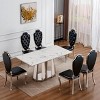 Modern Dining Table for 6 People,70'' Rectangle Faux Marble Table with Mirrored Stainless Steel Base - Maison Boucle - 3 of 4