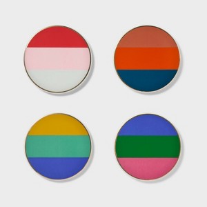 4pc Stoneware Striped Coaster Set Tabitha Brown for Target