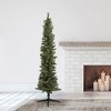 Home Heritage Stanley Pine Artificial Christmas Tree, 7' with Rotating Metal Base Stand for Indoors and Living Spaces, Silver - 2 of 4