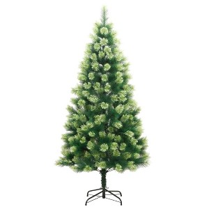 vidaXL Artificial Hinged Christmas Tree Green PVC 5 ft Collapsible - 1 of 4