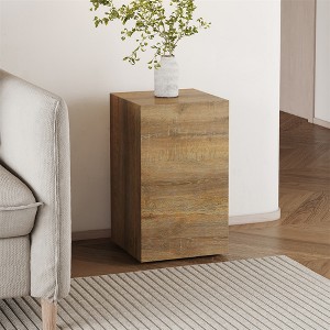 Modern Compact MDF Coffee Table, Cube Fashion Texture Design, Suitable For Various Situations And Scenes, Wood Style 5 - 1 of 4