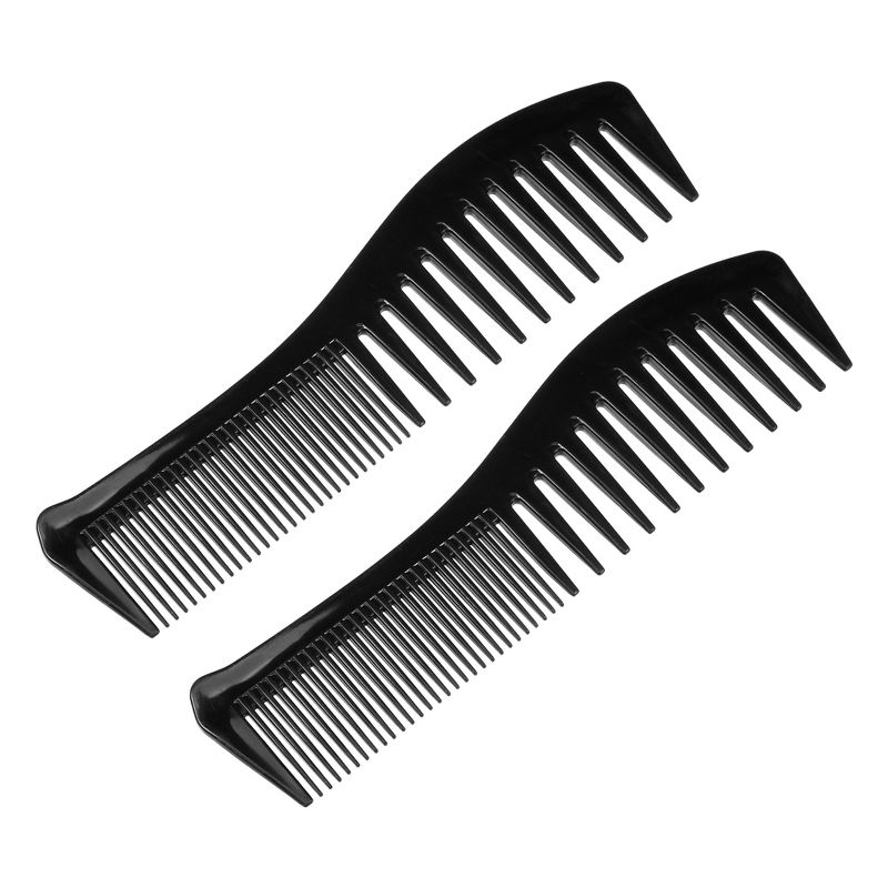 Unique Bargains Anti Static Hair Comb Wide Tooth for Thick Curly Hair Hair Care Detangling Comb For Wet and Dry 2 Pcs, 1 of 7