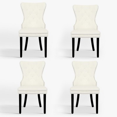 WestinTrends  Velvet Upholstered Tufted Dining Chairs (Set of 4)