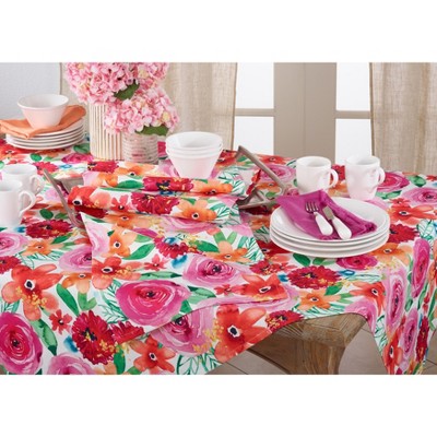 Colorful Floral Blossom Polyester Table Runner
