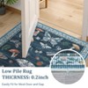 2x6FT Modern Washable Area Rug, Insect Floral Print Floor Cover with Non Slip Backing, Low Pile Stain Resistant Indoor Carpet for Bedroom - 4 of 4