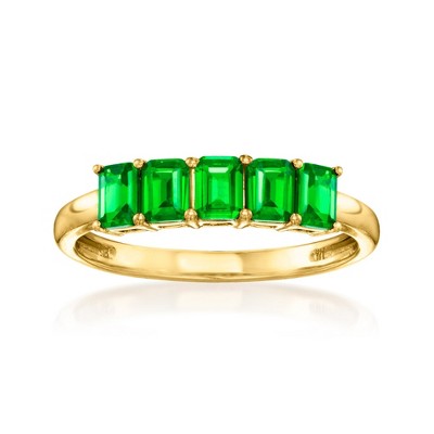 RS Pure by Ross-Simons 0.80 ct. t.w. Lab-Grown Emerald Ring in 18kt Gold Vermeil