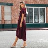 Women's Festive Ribbed Velvet Belted Midi Fall Dress -Cupshe - 3 of 4