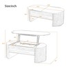 NicBex Natural Oval Lift-Top Coffee Table with Large Hidden Storage & Fluted Sides,Wooden Tea table Center Table for Living Room,Study - 4 of 4