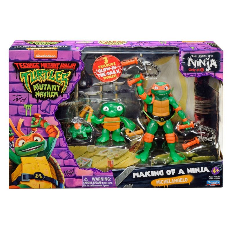 Teenage Mutant Ninja Turtles: Mutant Mayhem Making of a Ninja Michelangelo Action Figure Set - 3pk (Target Exclusive), 2 of 11