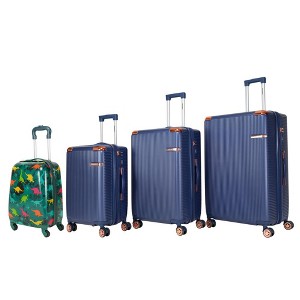 Vynxaria 4-Piece Hard Luggage Set 360¡ã Dual Rotating 4-Wheel System Password Lock Lightweight Suitable for Traveling - 1 of 4