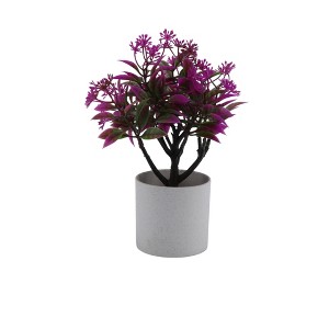 Unique Bargains Artificial Plants Coin Chrysanthemum with Cylinder Vase Plastic 3.15"x3.15"x9.45" 1 Pc - 1 of 4