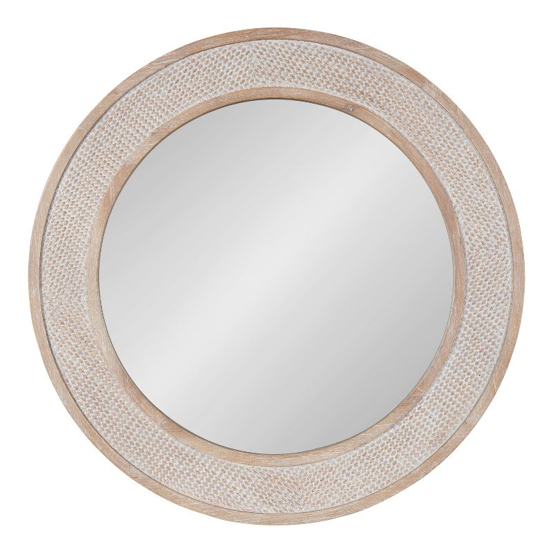 Kate and Laurel Cannondale Round Wood Round Mirror, 28" Diameter, Natural, 2 of 8
