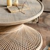 EHMKNP Natural Woven Round Rattan Coffee Table - Single Piece for Apartment Living Room, Rattan End Table for Living Space - 2 of 4