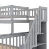PAGED Twin over Full Bunk Bed Modern Pine Detachable Bed Frame with Inclined Ladder and Guardrail for Bedroom - 3 of 4