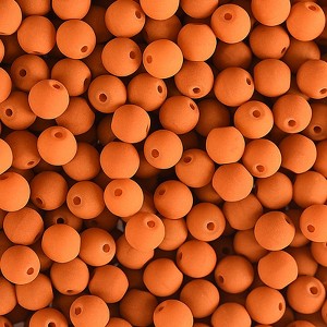 John Bead 90pcs Czech Glass 6mm White Alabaster Velvet Orange Color Round Bead Strands - 1 of 4