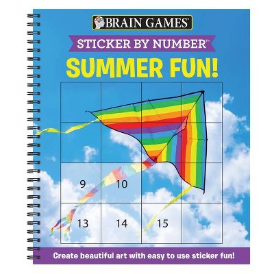 Brain Games - Sticker by Number: Summer Fun! (Easy - Square Stickers) - by  Publications International Ltd & New Seasons & Brain Games (Spiral Bound)