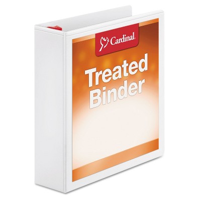 Cardinal Treated Binder ClearVue Locking Slant-D Ring Binder 2" Cap 11 x 8 1/2 White 32120