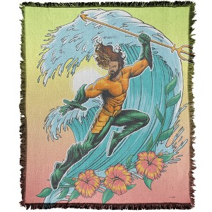 Aquaman And The Lost Kingdom Aquaman Waves Blanket 50"x60" Woven Tapestry - 1 of 4