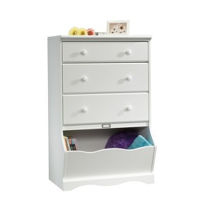 HomeStock Pogo 3 Drawer Chest with Storage Bin Soft White: Vertical Dresser for Bedroom - 1 of 4