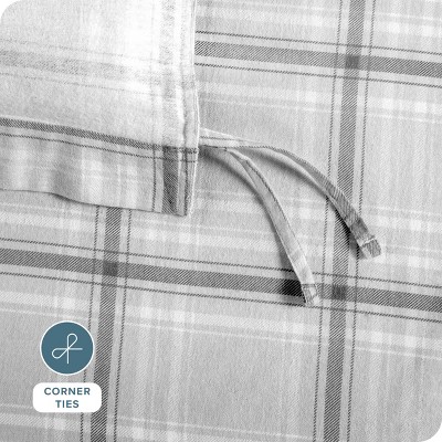 Gray Full/Queen Cotton Flannel Duvet Cover Set