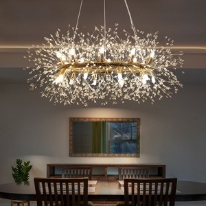 LLHZSY 12/20- Light Modern Glam Sputnik Wagon Wheel Crystal Chandelier - Gold /Chrome - 1 of 4