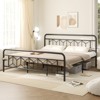 Tangkula Full/King/Queen/Twin Metal Bed Frame Platform Bed with Diamond Accented Headboard & Footboard Black - 4 of 4