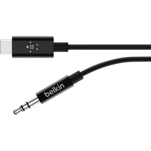 Belkin® RockStar™ 3.5 mm to USB-C® Audio Cable, 3 Feet in Black - 1 of 4