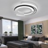 YIYIBYUS 19.68In White and Black Modern Round Integrated LED Flush Mount Ceiling Light - 3 of 4
