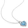 EVERLY JEWELRY | Sterling Silver 6 7/8ct TGW Sky Blue and White Topaz Heart Pendant with Chain, 18 inc - 4 of 4