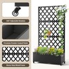 TOAOTBNBO Metal Raised Garden Bed with Diamond Lattice Trellis, Outdoor Planter Box with Wheels, Galvanized Garden Box for Patio - 4 of 4
