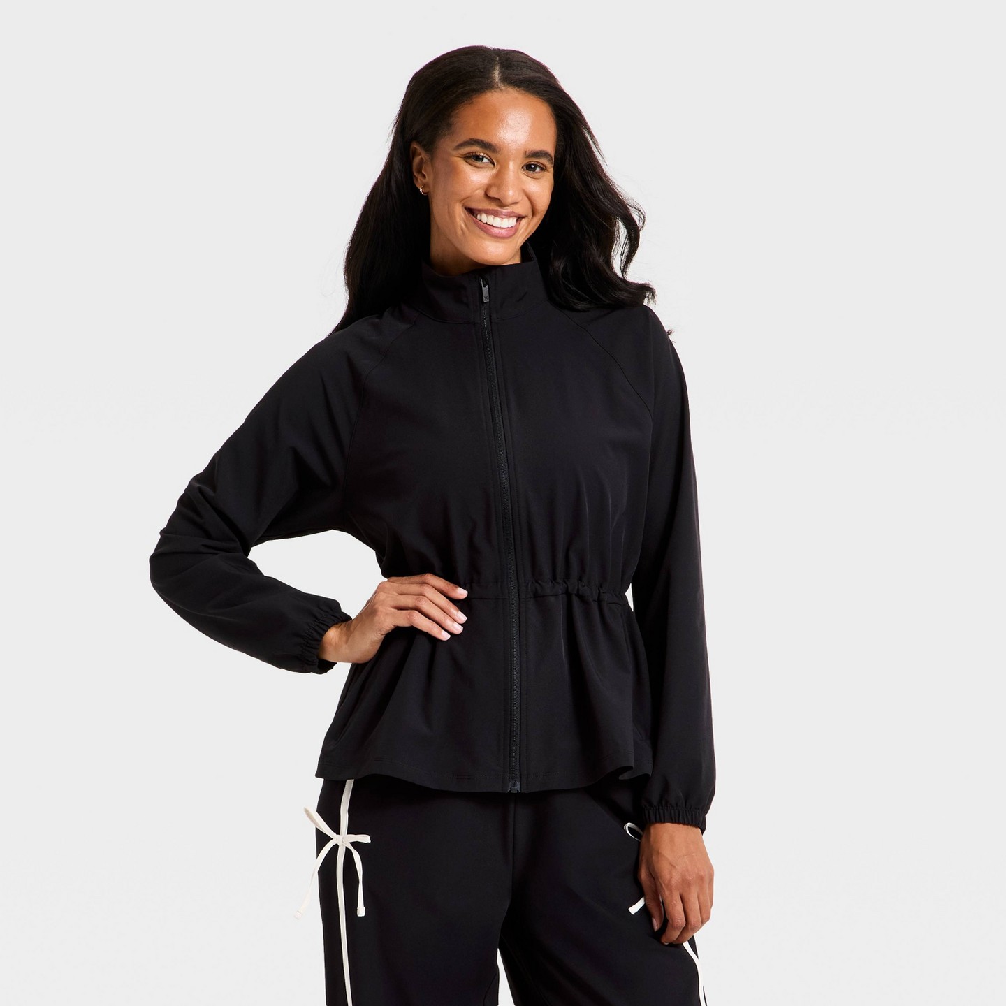 Женская куртка All In Motion Woven Peplum, цвет: Чёрный — фото 1