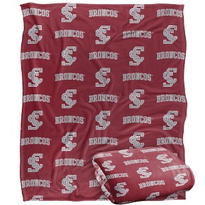 Santa Clara University Logo Pattern Silky Touch Blanket White 50x60 - 1 of 4