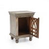 Accent Cabinet Farmhouse with Carved Door Storage for Bedroom 18in Wide Gray - 3irtyhousy - 3 of 4