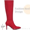 BLISSFUL STEP Classic Pointed Toe Stiletto Heel Knee High Boots for Women - 2 of 4