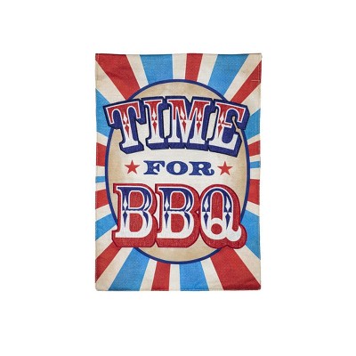 Evergreen Garden Flag Time for BBQ Burlap Double Sided Indoor Outdoor Decor 18" x 12.5"