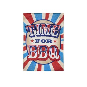 Evergreen Garden Flag Time for BBQ Burlap Double Sided Indoor Outdoor Decor 18" x 12.5" - 1 of 2