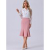 Allegra K Women's High Waist Flare Hem Elegant Work Midi Fishtail Skirt - 2 of 4